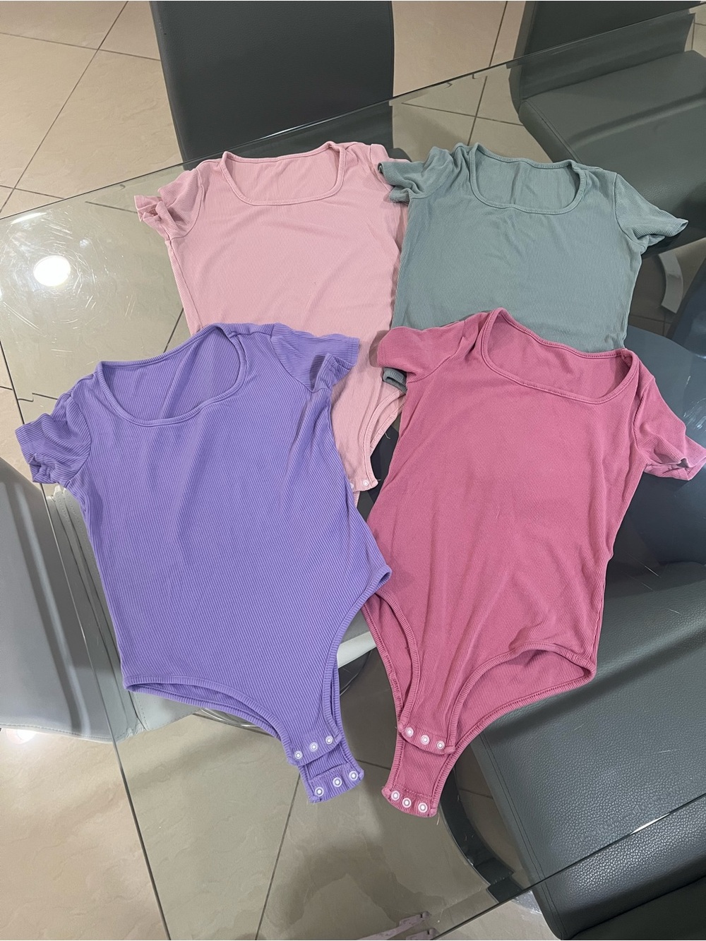 SHEIN Lot of 4 ribbed bodysuits for Girls size 12 (150)